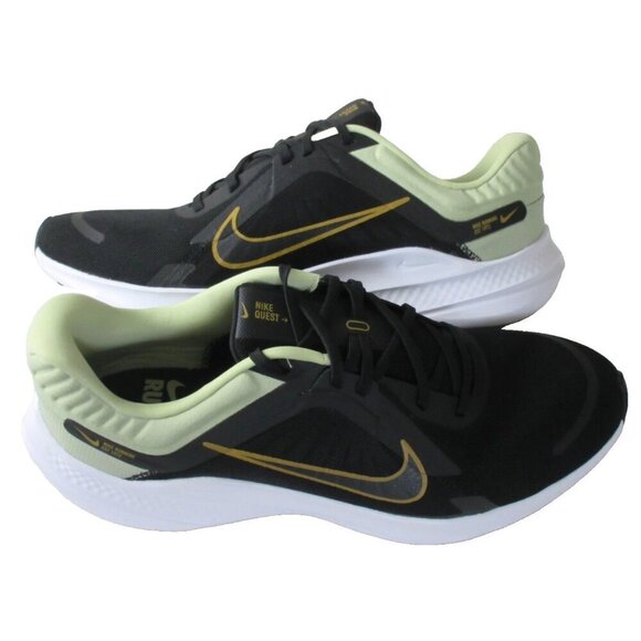 Nike Men\'s Quest 5 Running Shoes Black Olive Aura Green Bronzine Sizes NIB main image 4